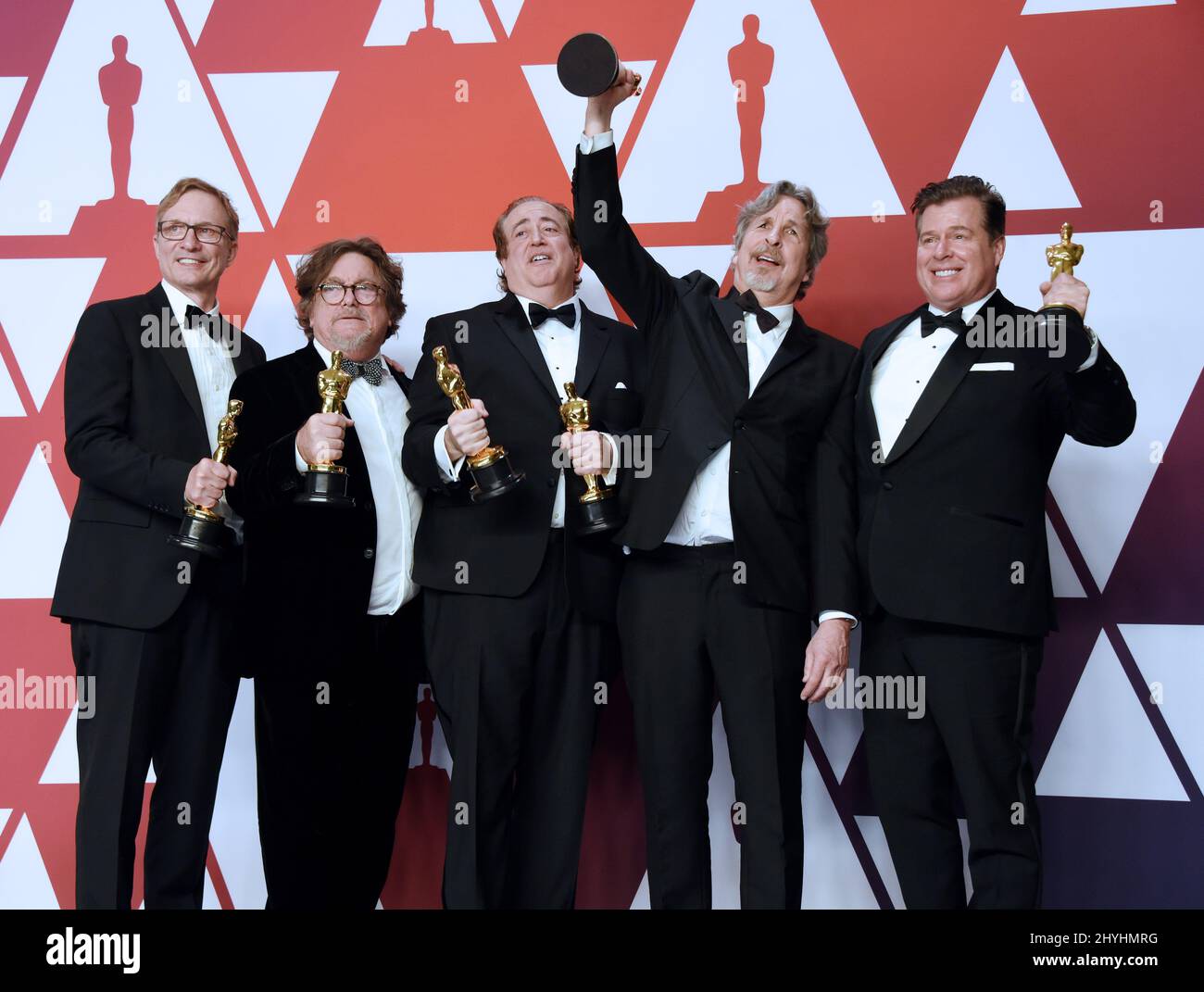 Jim Burke, Charles B. Wessler, Nick Vallelonga, Peter Farrelly, Brian Currie at the '91st Annual Academy Awards' - Press Room held at the Dolby Theatre Stock Photo