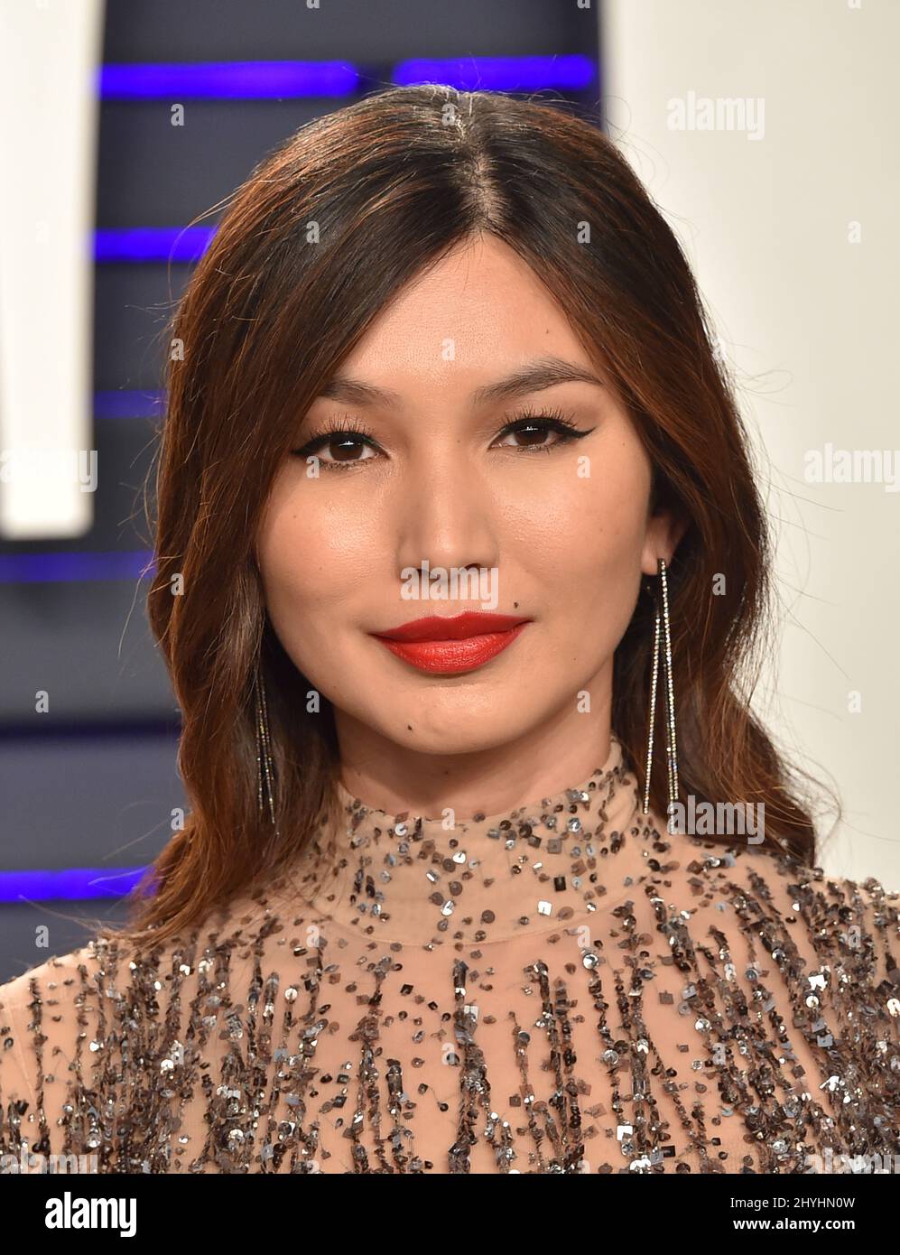Gemma Chan attending the 2019 Vanity Fair Oscar Party, held at the Wallis Annenberg Center for the Performing Arts in Beverly Hills, CA Stock Photo