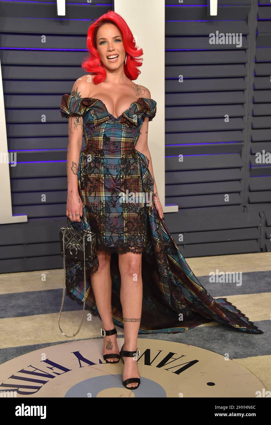 Halsey attending the 2019 Vanity Fair Oscar Party held at the Wallis