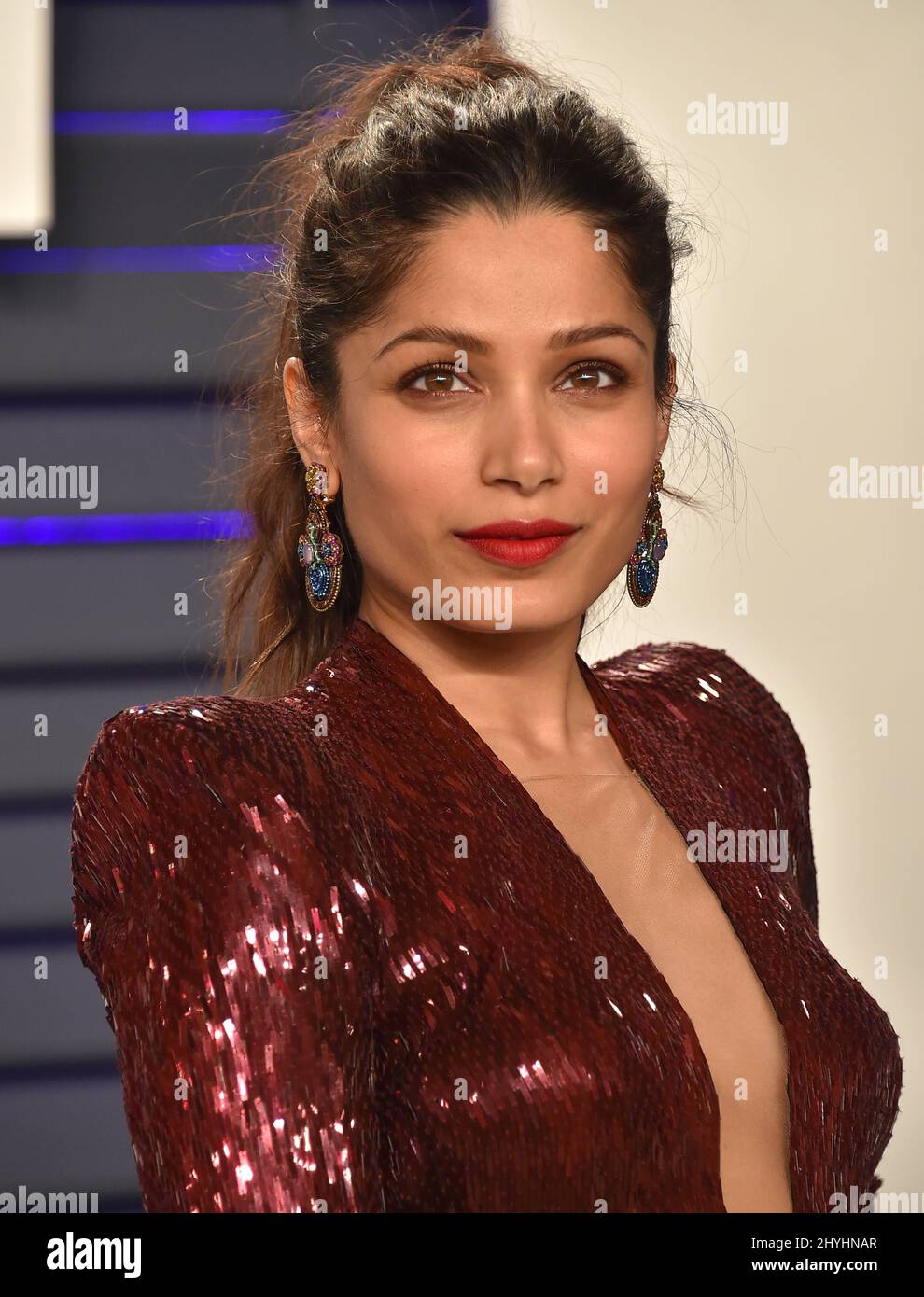 Freida Pinto at the 2019 Vanity Fair Oscar Party hosted by editor