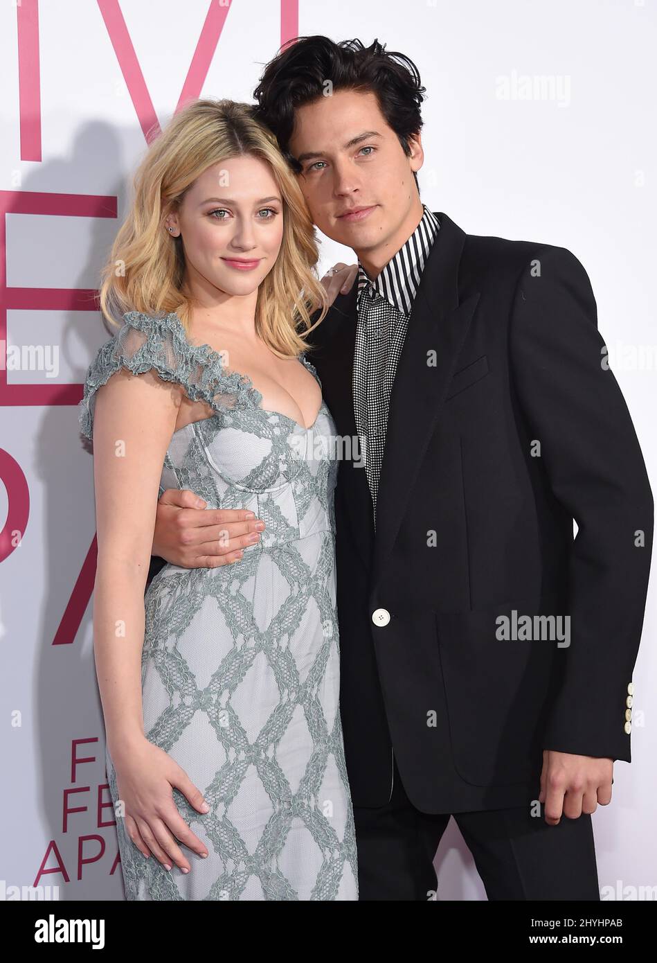 Lili Reinhart and Cole Sprouse attending the premiere of Five Feet Apart in Los Angeles, California Stock Photo