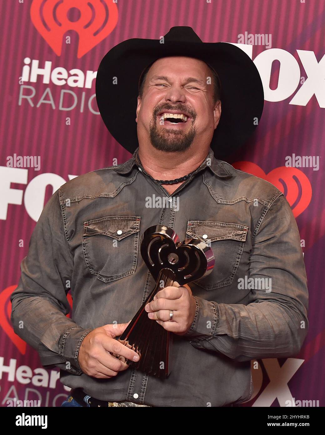 Garth Brooks in the press room at the iHeart Radio Music Awards at