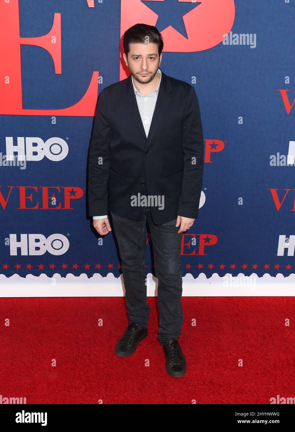 John Magaro attending the Veep Season 7 Premiere in New York Stock Photo