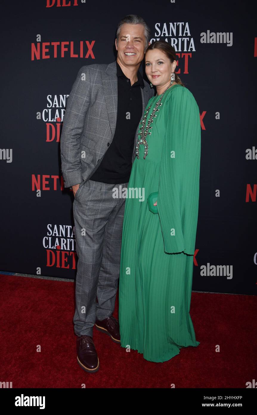 Timothy Olyphant and Drew Barrymore attending the premiere of Netflix's ...