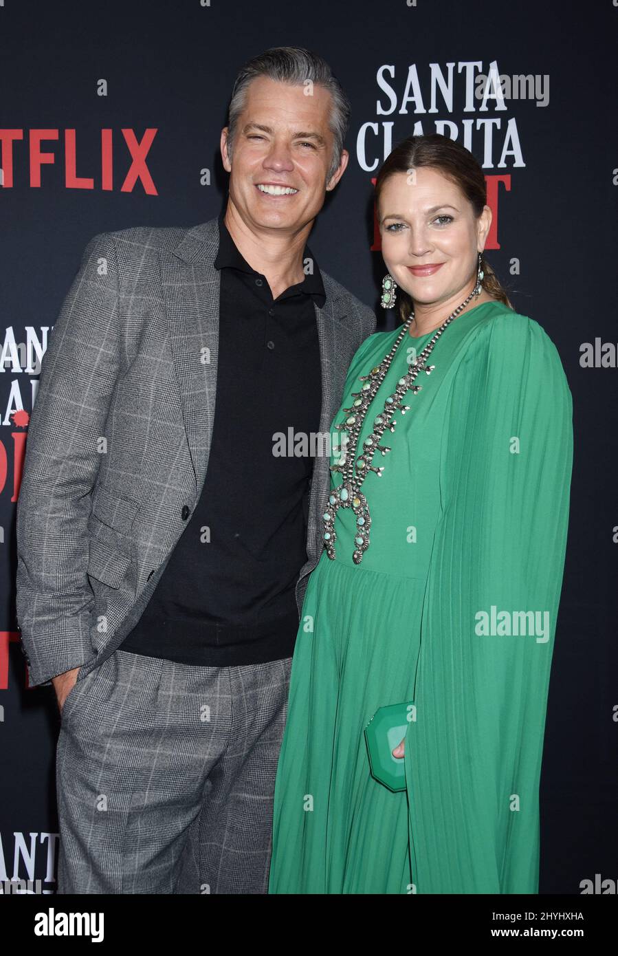 Timothy Olyphant and Drew Barrymore attending the premiere of Netflix's ...