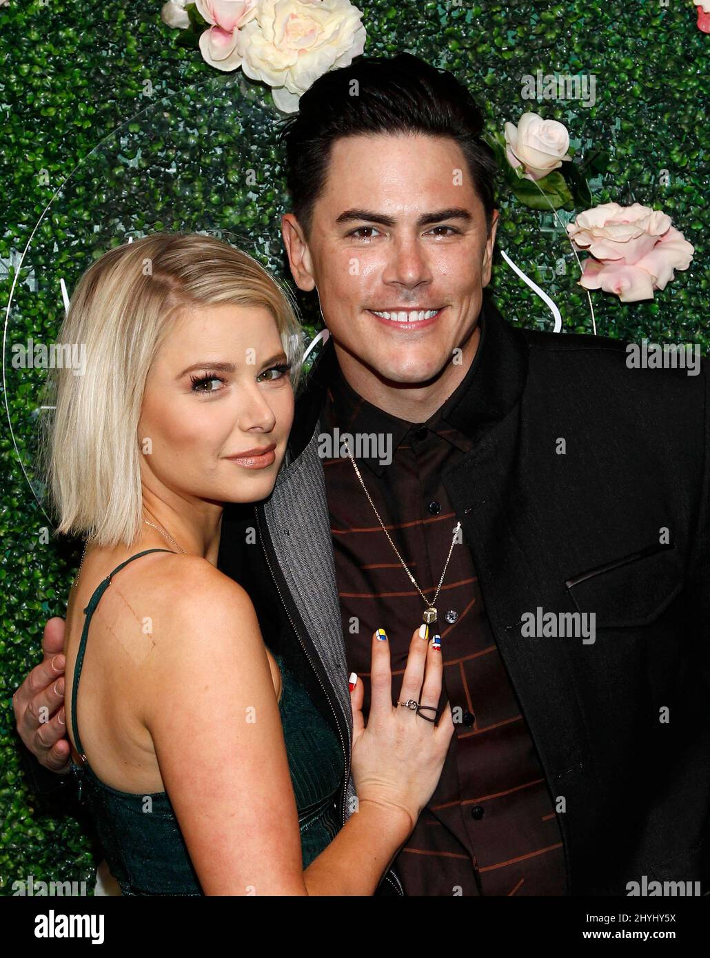 Ariana Madix, Tom Sandoval arrives at the Vanderpump Cocktail Garden grand opening at Caesars Palace Las Vegas Hotel & Casino on March 30, 2019 in Las Vegas, NV. Stock Photo