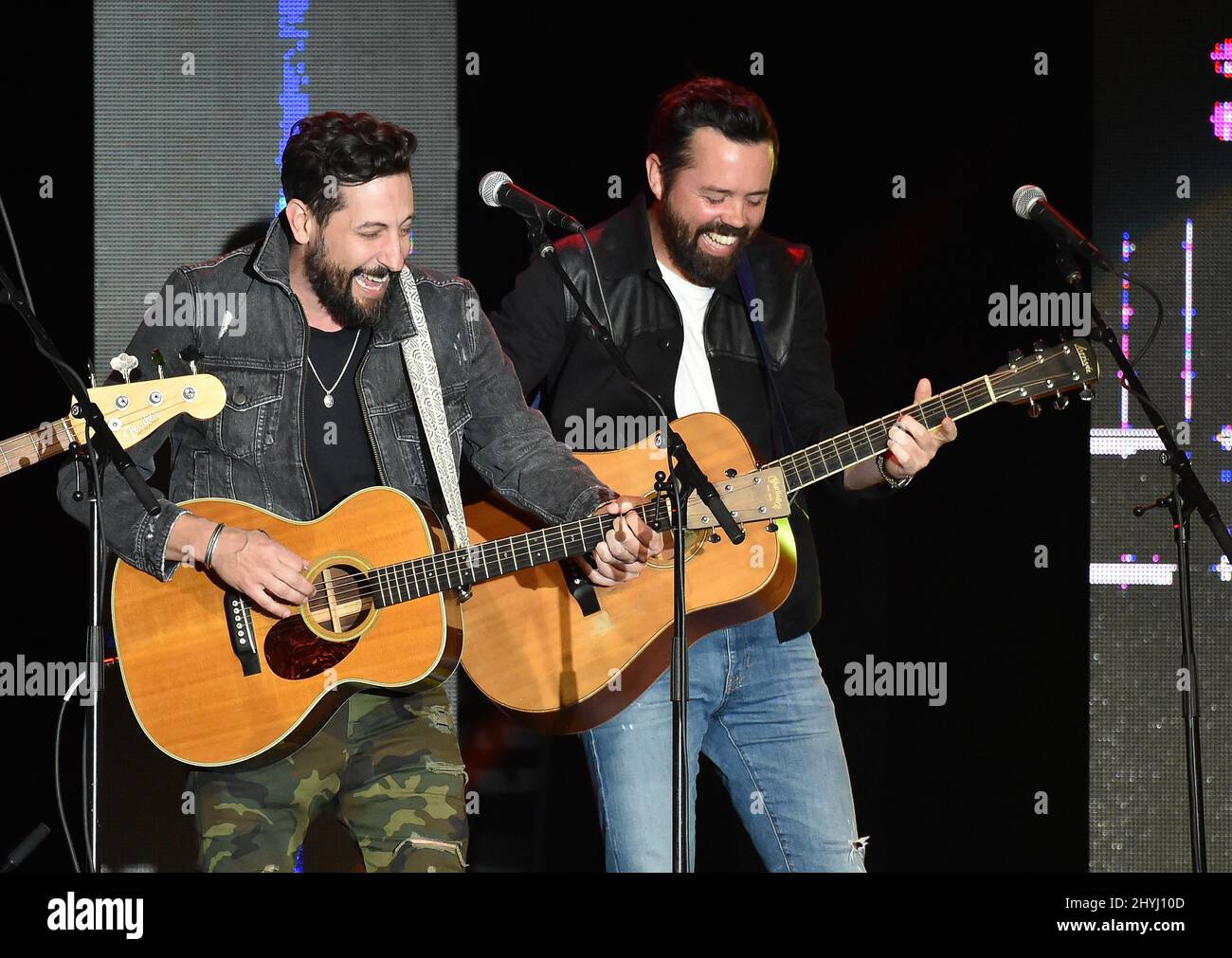 Old Dominion's Matthew Ramsey and Brad Tursi performing at the 7th ACM Party For a Cause - ACM Stories, Songs & Stars at Marquee Ballroom at MGM Grand Hotel & Casino on April 05, 2019 in Las Vegas, NV. Stock Photo