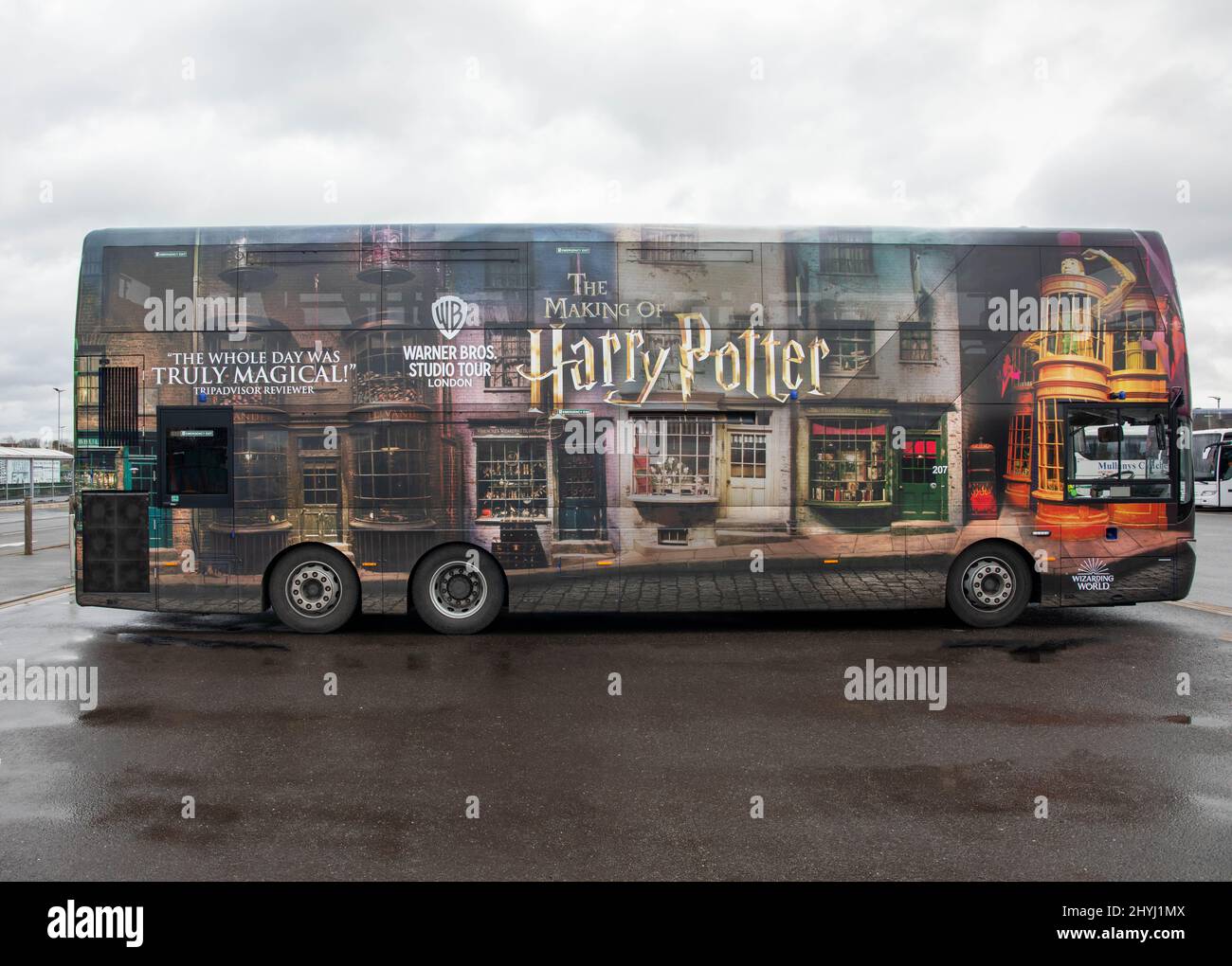 Beautiful shot of a bus for the Warner Bros, Harry Potter Studio Tour