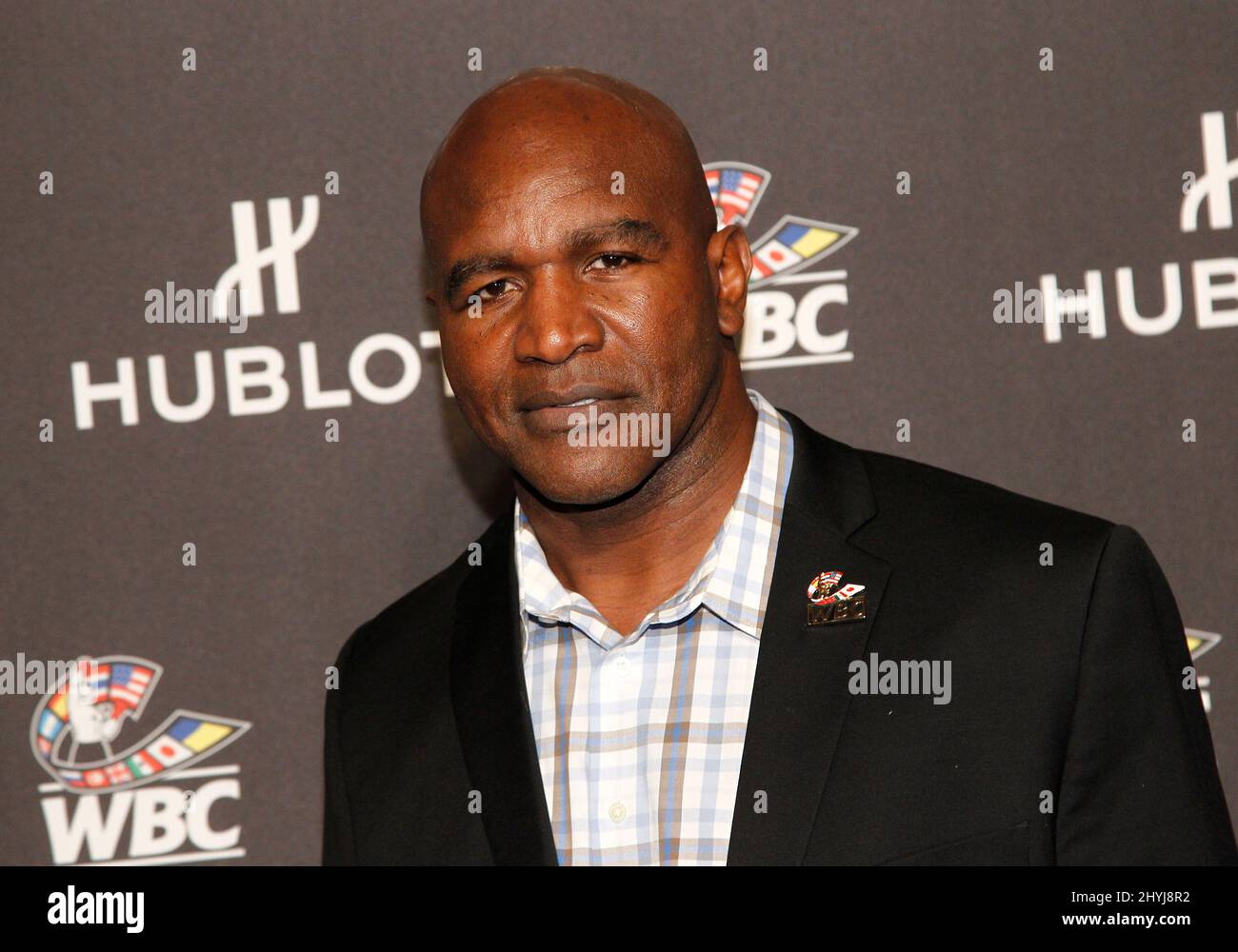 Evander Holyfield arriving at the Hublot Night of Champions Gala Dinner to Support WBC Jose Sulaiman Boxers Fund, Encore Hotel Las Vegas, USA Stock Photo