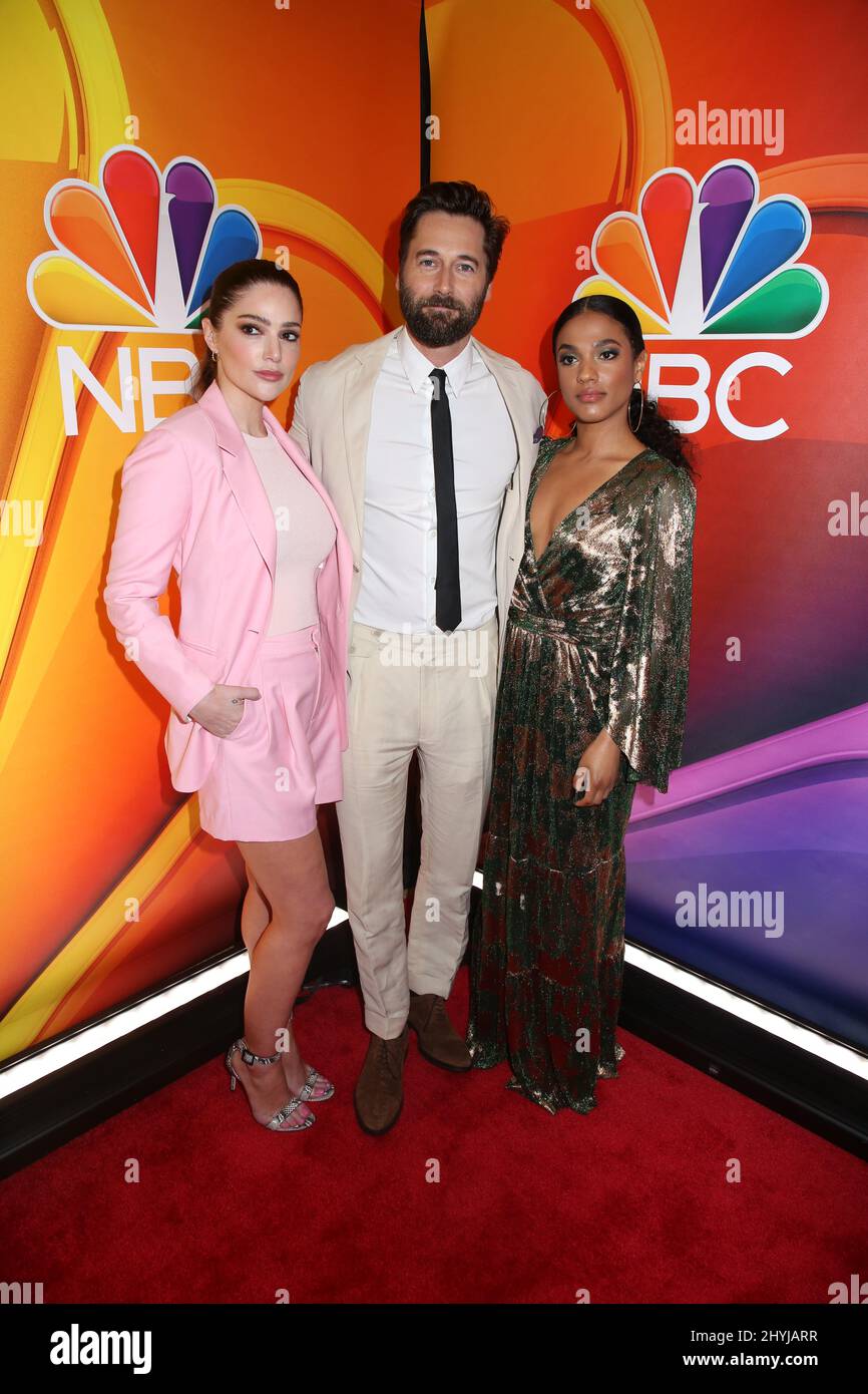 Janet Montgomery, Ryan Eggold & Freema Agyeman attending the NBC 2019 Upfront held at The Four Seasons Hotel on May 13, 2019 in New York City, NY Stock Photo