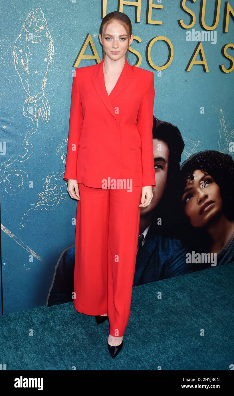 Larsen Thompson attending The Sun Is Also A Star World Premiere in Los