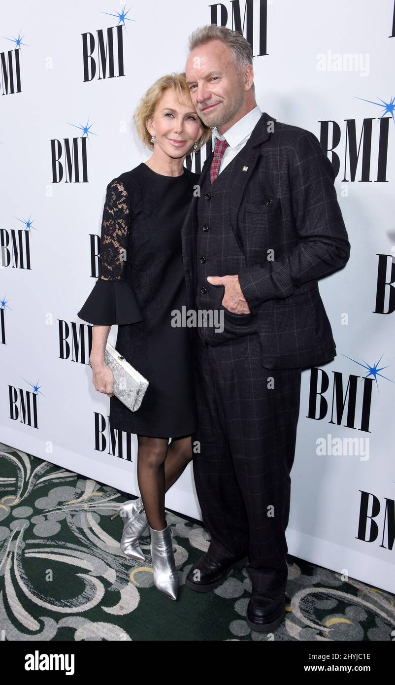 Trudie Styler and Sting at the 2019 BMI Pop Awards held at the Beverly Wilshire Hotel Stock Photo