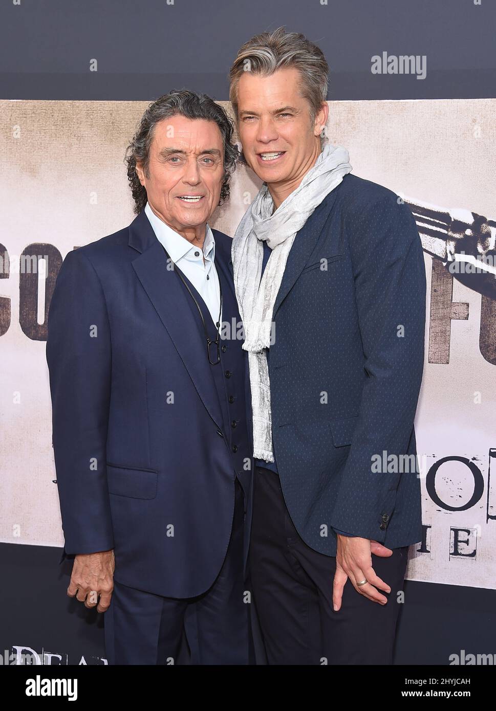 Ian McShane and Timothy Olyphant at HBO Films Deadwood Los Angeles premiere Stock Photo Alamy