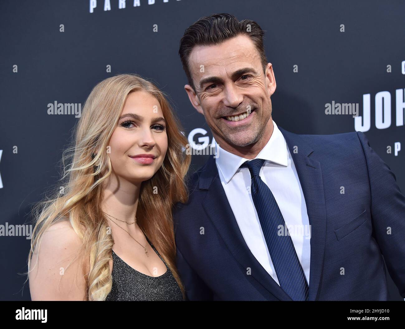 Daniel Bernhardt and Bella Bernhardt at the L.A. special screening of 'John Wick: Chapter 3 - Parabellum' held at the TCL Chinese Theatre Stock Photo