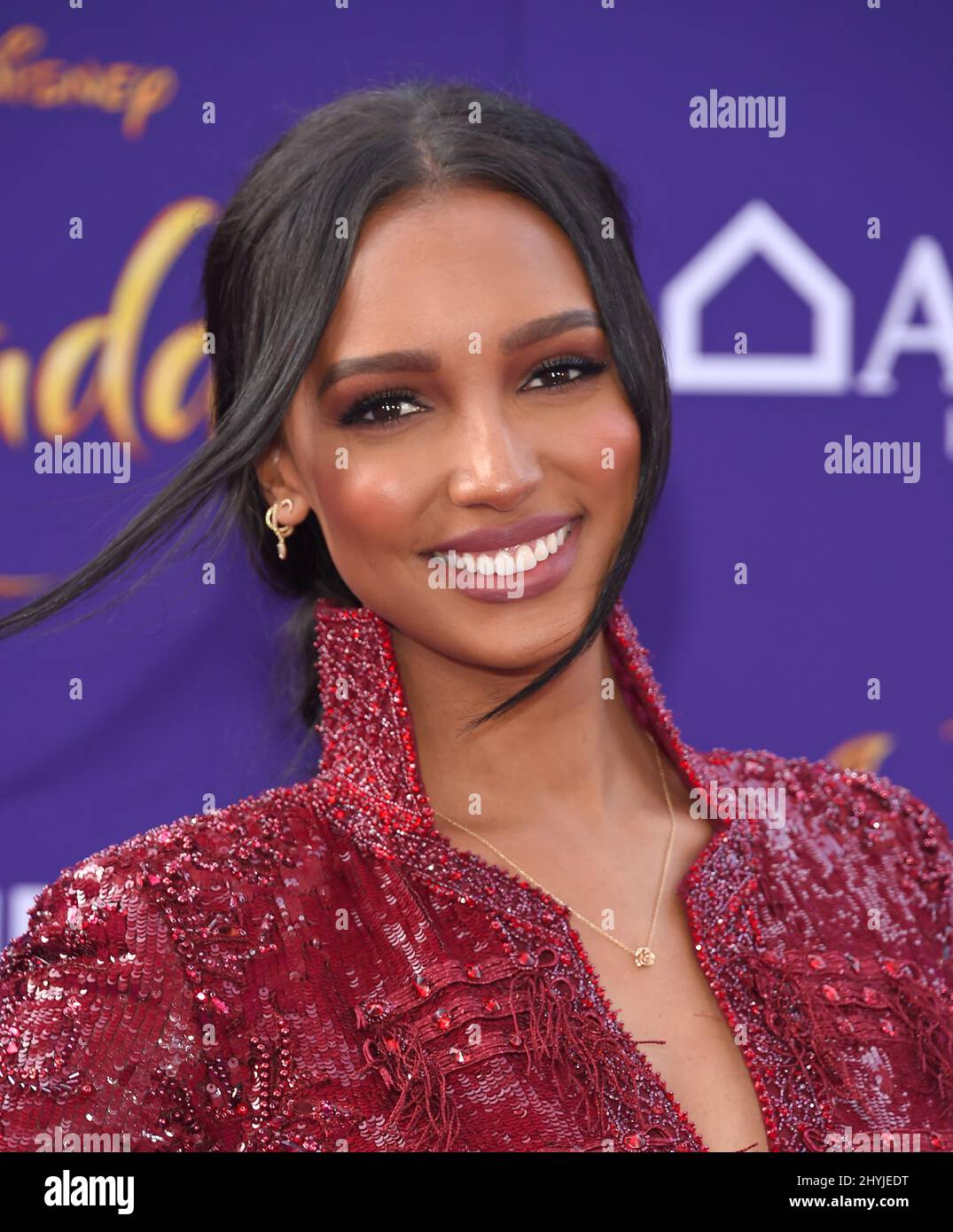 Jasmine Tookes arriving to the 'Aladdin' World Premiere at El Capitan