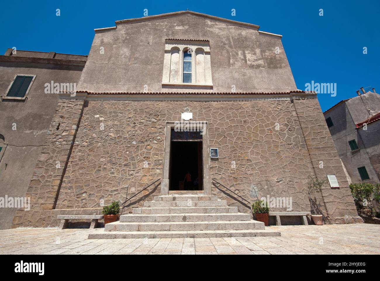 St Peter Apostle Church in Giglio Castello village, Giglio Island, Grosseto, Tuscany, Italy Stock Photo