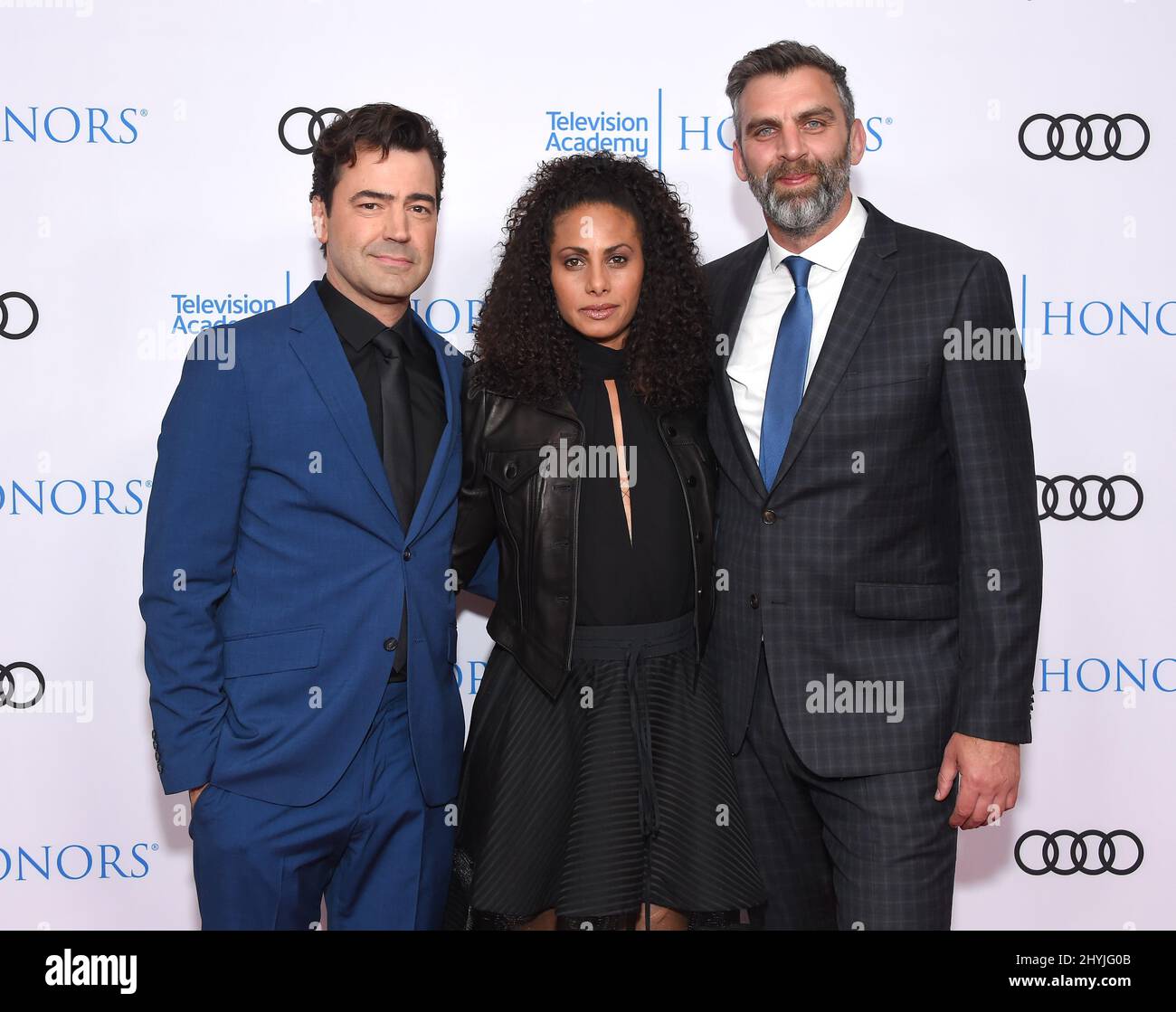 Ron Livingston, Christina Moses and James Griffiths attending the Television Academy Honors at Wilshire Hotel on May 30, 2019 in Los Angeles, CA Stock Photo