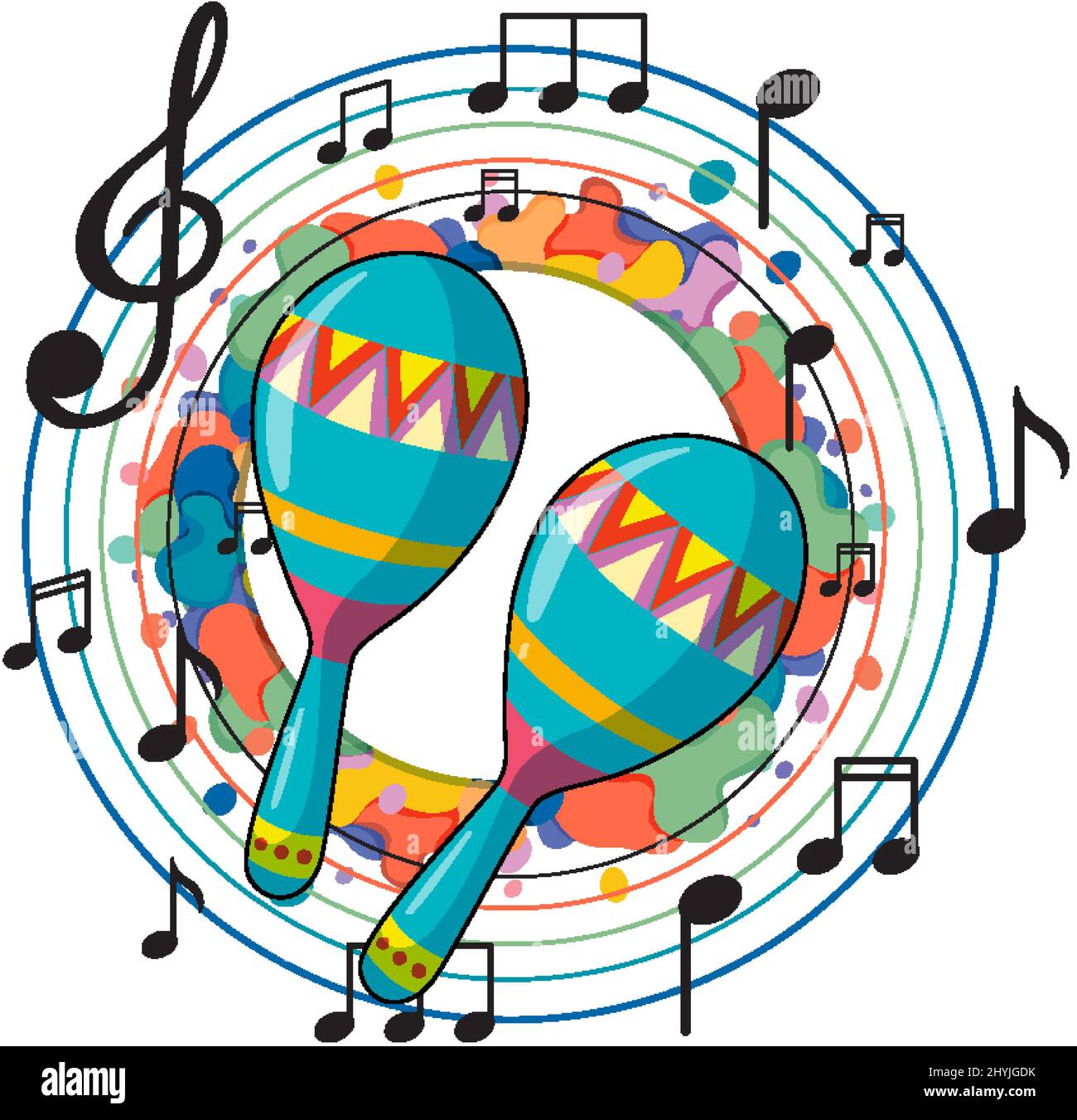 Maracas instrument on white background illustration Stock Vector Image