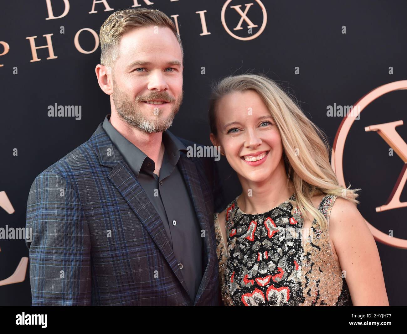 Shawn Ashmore and Dana Wasdin attending the premiere of Dark Phoenix in