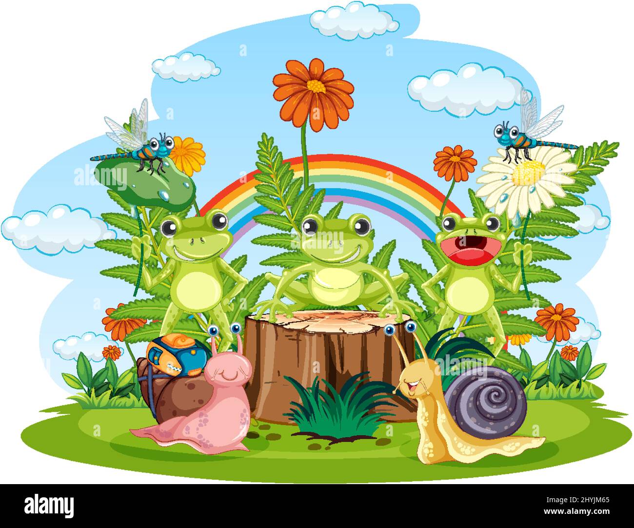 Frog living in nature illustration Stock Vector Image & Art - Alamy