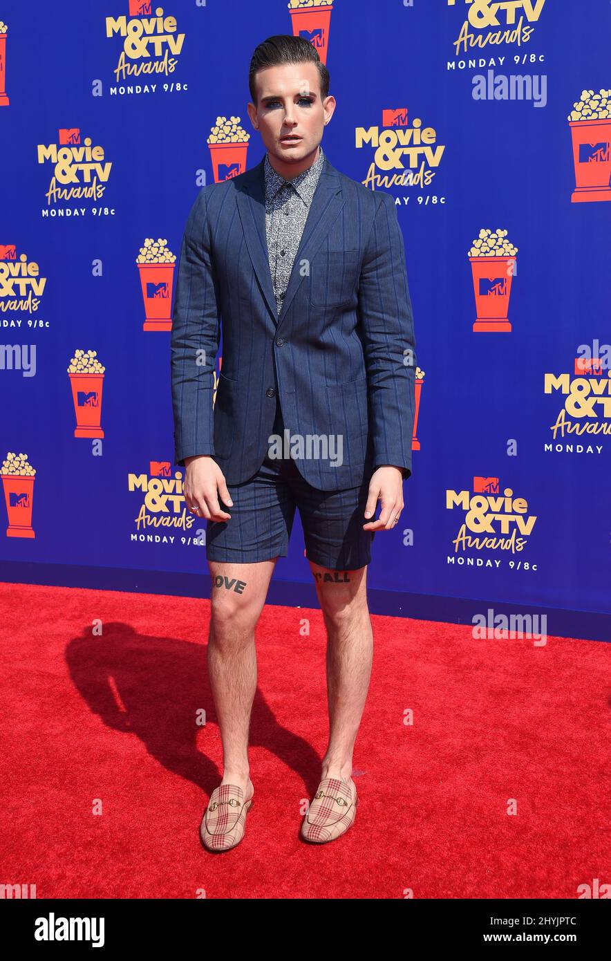 Nico Tortorella arriving to the MTV Movie & TV Awards 2019 at Barker Hanger on June 15, 2019 in