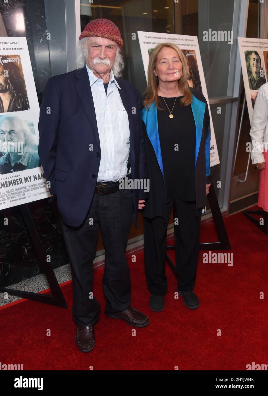 David Crosby and Jan Dance arriving to the 'David Crosby: Remember My Name' Los Angeles Premiere at Linwood Dunn Theater on July 18, 2019 in Hollywood, Los Angeles. Stock Photo