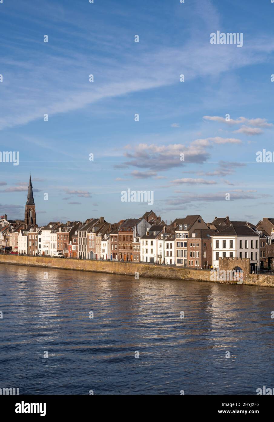 Maastricht, Blick über die Maas auf den Stadtteil Wyck Stock Photo