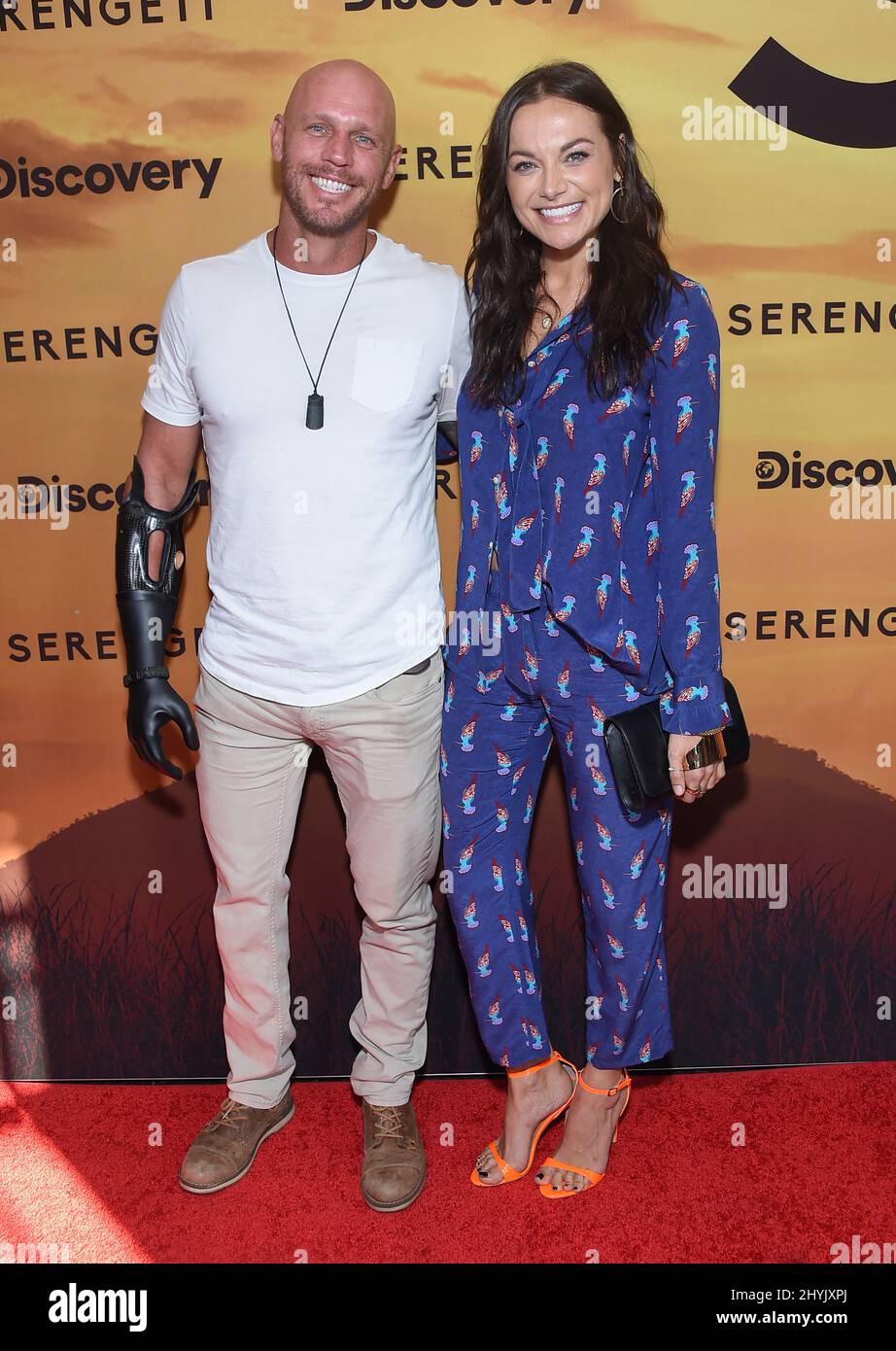 Paul de Gelder and Christina Ochoa arriving to the Discovery Channel's 'Serengeti' Special Screening at Wallis Annenberg Center for the Performing Arts on July 23, 2019 in Beverly Hills, CA. Stock Photo