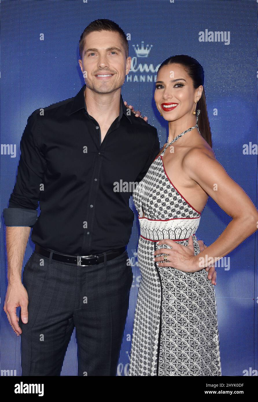 Eric Winter and Roselyn Sanchez at Hallmark Channel and Hallmark Movies & Mysteries 2019 Summer TCA held at a Private Residence in Beverly Hills on July 26, 2019 in Beverly Hills, Ca. Stock Photo