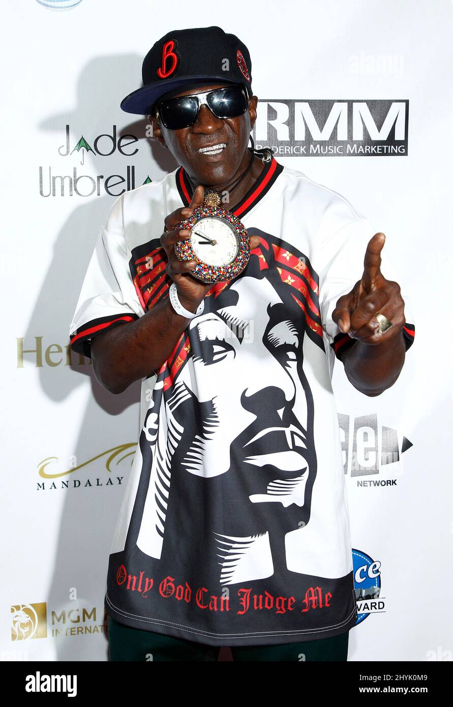 Flava Flav arrives at the WNBA AllStar Weekend 2019 Party held at the