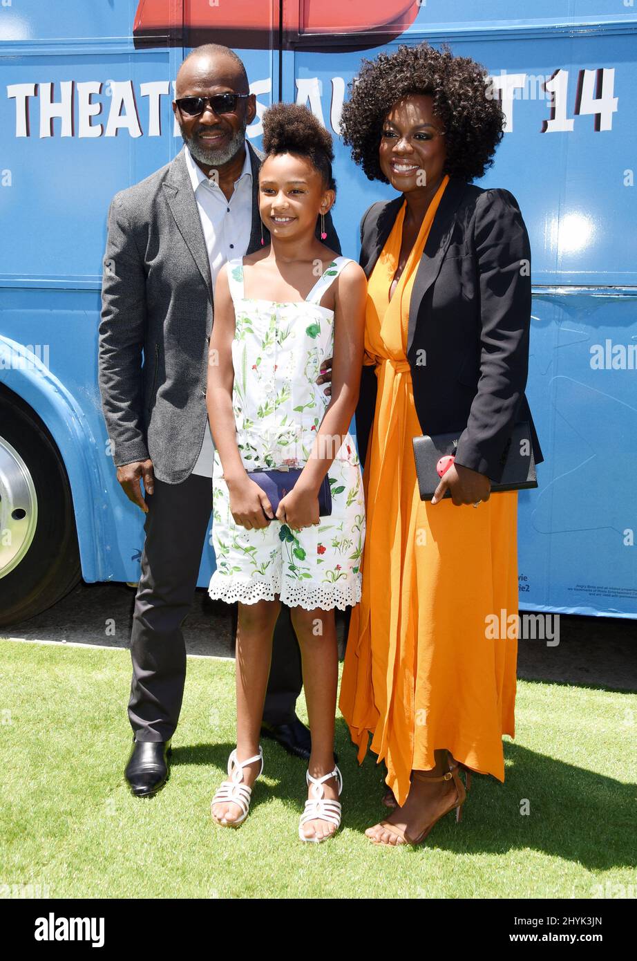 Viola Davis, Genesis Tennon and Julius Tennon at 'The Angry Birds Movie