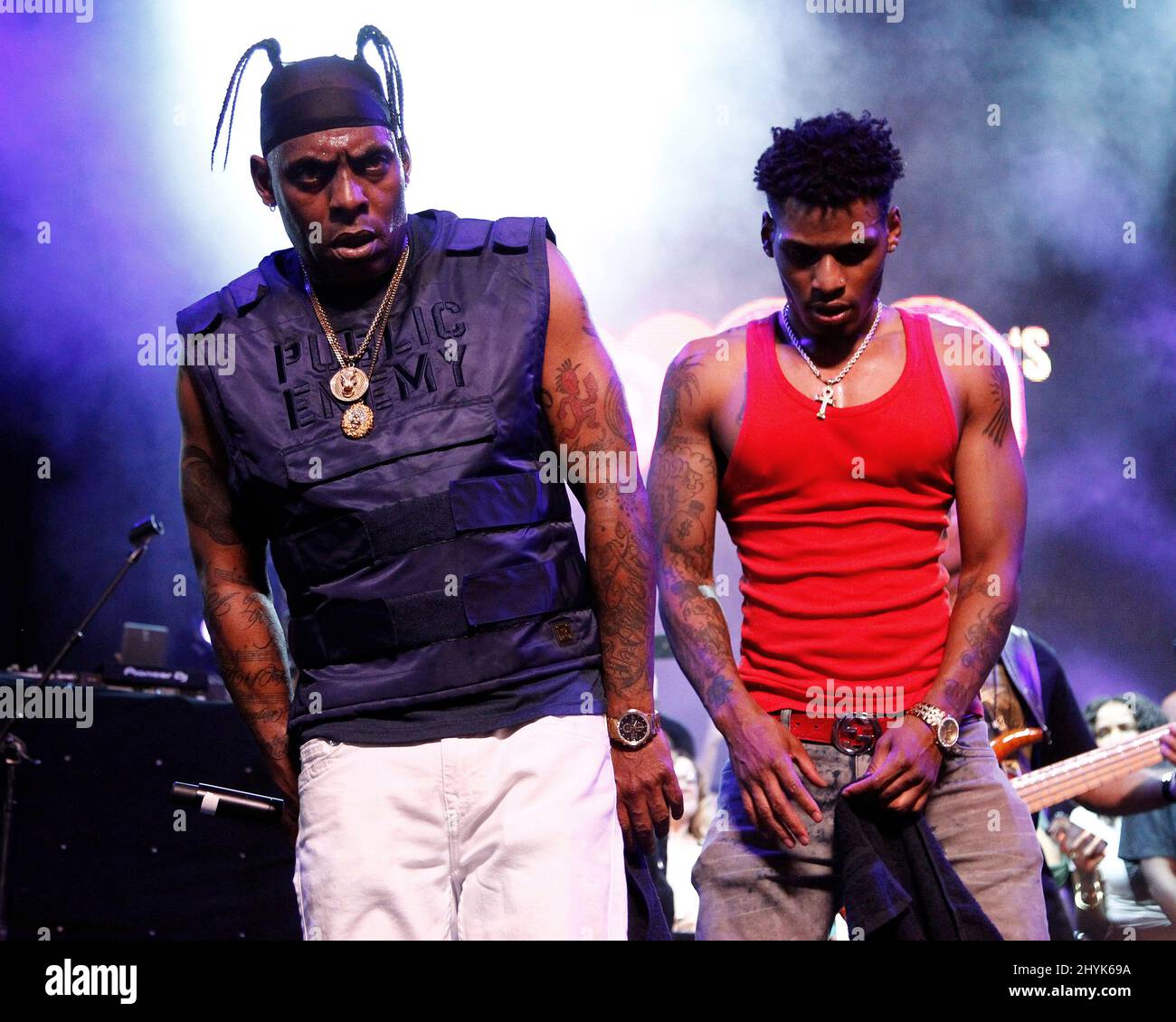 Coolio, Artis Ivey III onstage at the I LOVE THE 90'S concert at the Fremont Street Experience Labor Day Weekend Concerts held on the Third Street Stage on September 1, 2019 in Las Vegas. Stock Photo