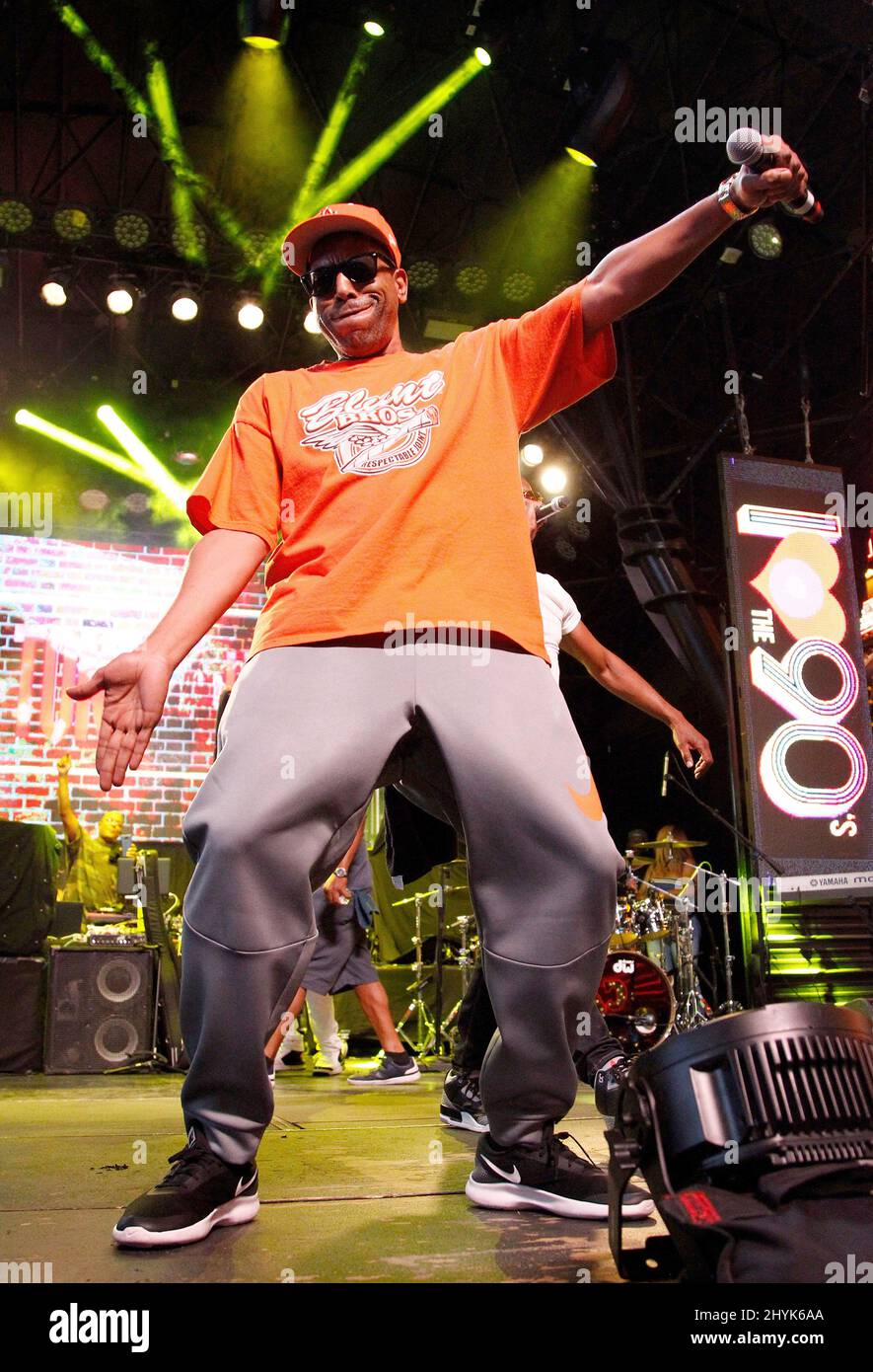 Tone Loc onstage at the I LOVE THE 90'S concert at the Fremont Street Experience Labor Day Weekend Concerts held on the Third Street Stage on September 1, 2019 in Las Vegas. Stock Photo