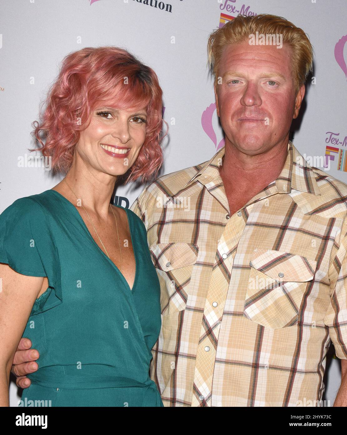 Jake Busey and April Hutchinson at The Farrah Fawcett Foundation's Tex-Mex Fiesta held at the Wallis Annenberg Center for the Performing Arts on September 6, 2019 in Beverly Hills, USA. Stock Photo