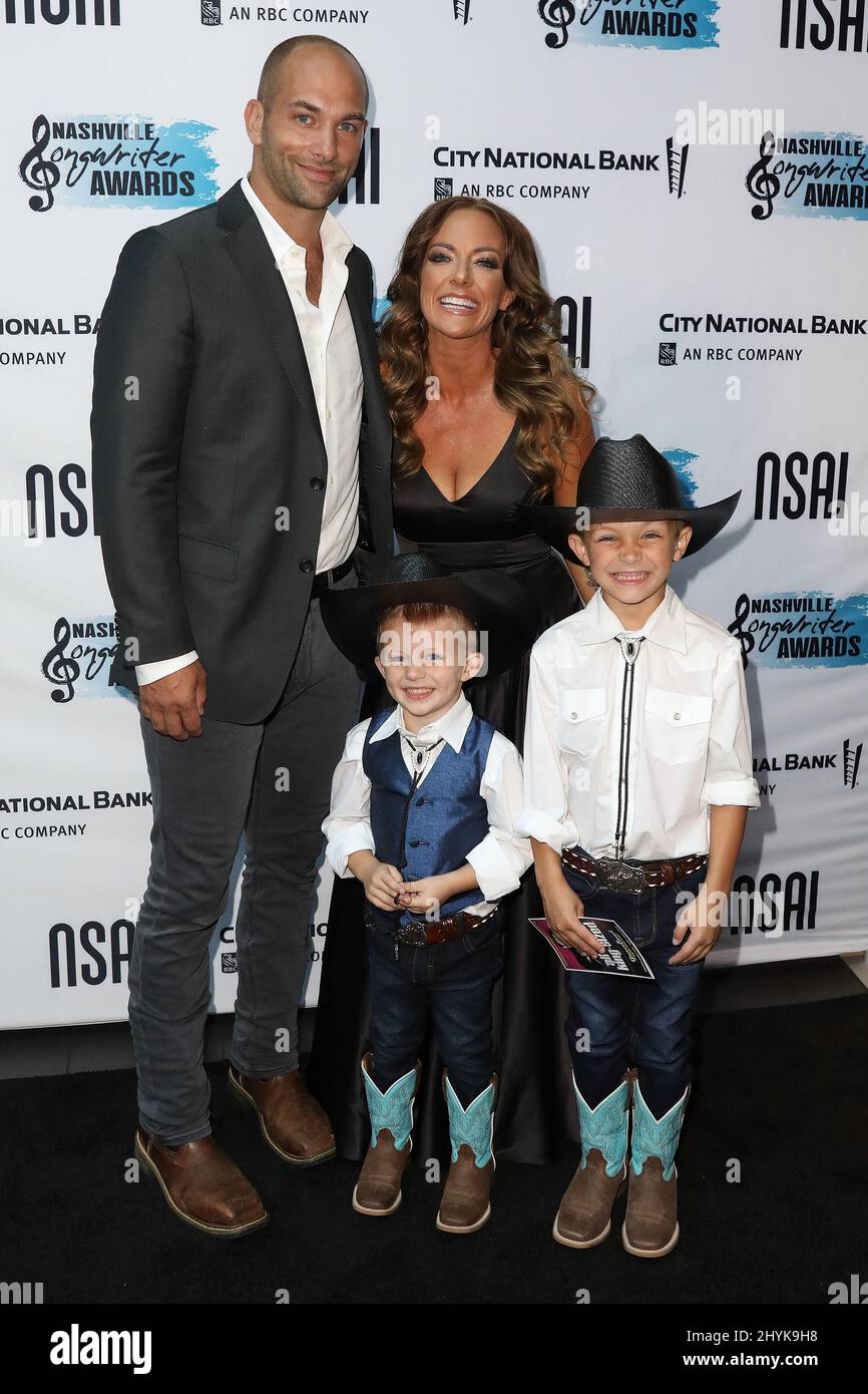 Tayla Lynn and Jon Finger and sons Tru and Scout at the 2nd Annual Nashville Songwriter's Award presented by the Nashville Songwriter's Association International (NSAI) and held at the Ryman Auditorium on September 17, 2019 in Nashville. Stock Photo