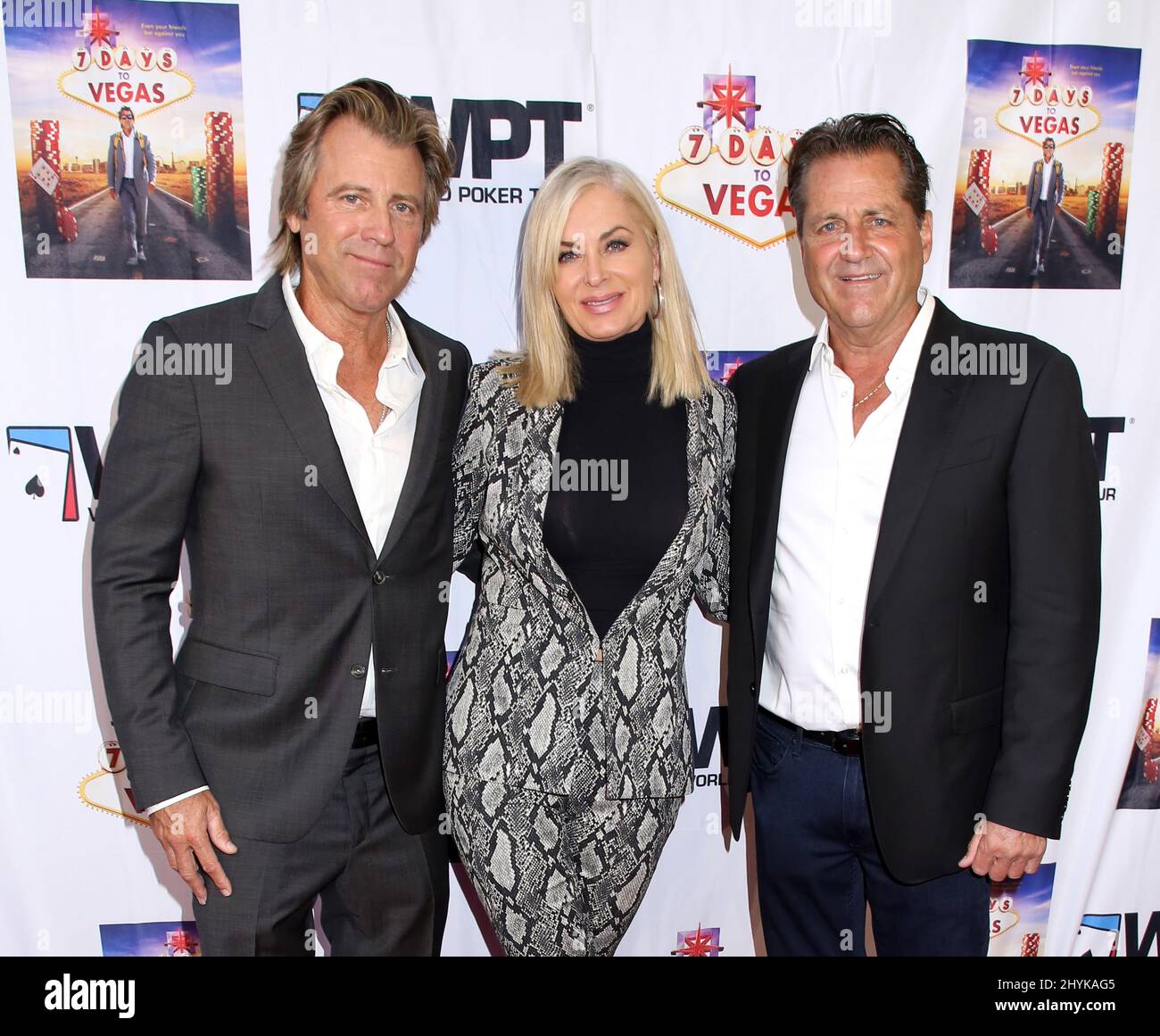 Vince Van Patten, Eileen Davidson & Jimmy Van Patten attending the '7 Days To Vegas' New York Premiere held at Cinema Village Stock Photo