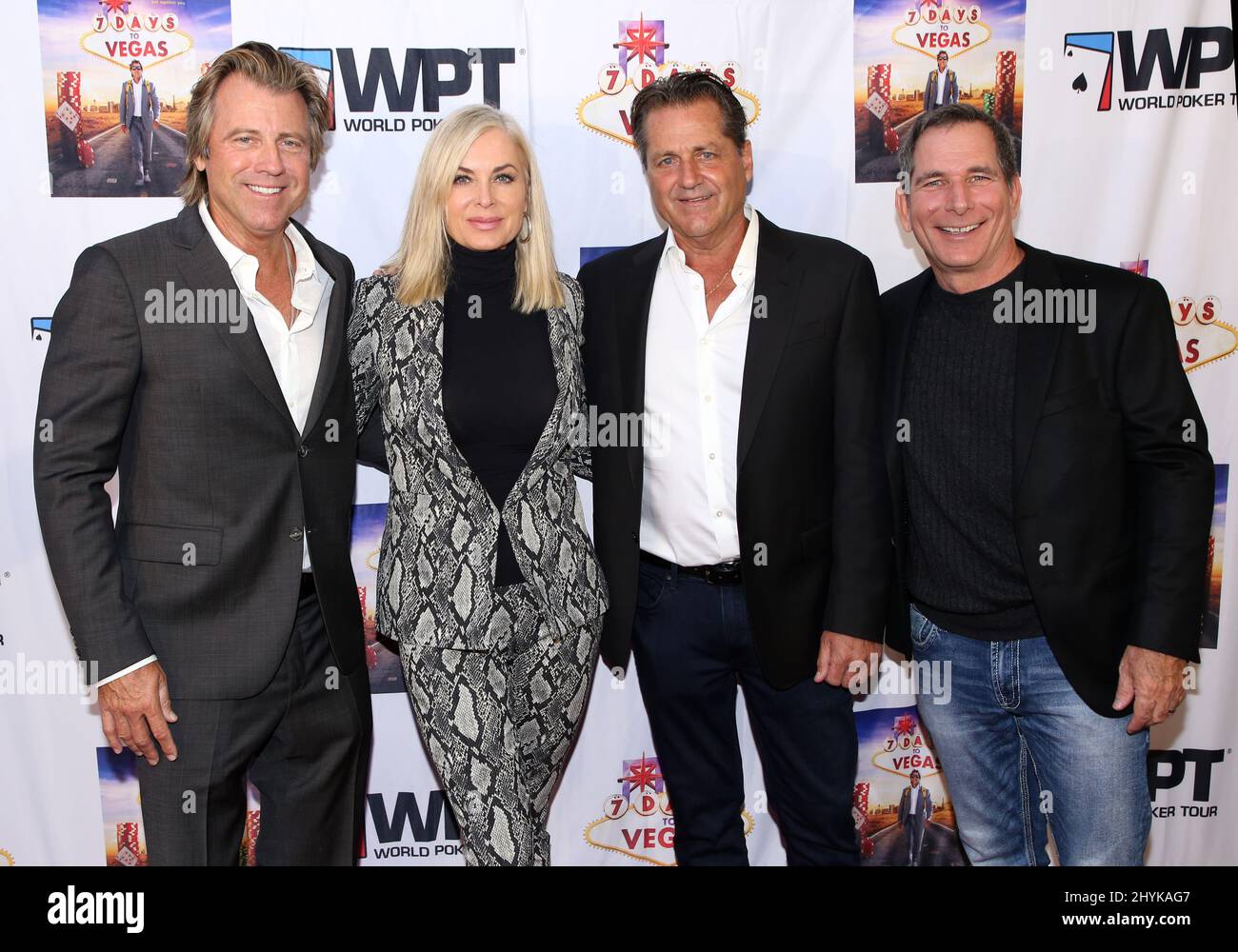 Vince Van Patten, Eileen Davidson, Jimmy Van Patten & Adam Weinraub attending the '7 Days To Vegas' New York Premiere held at Cinema Village Stock Photo
