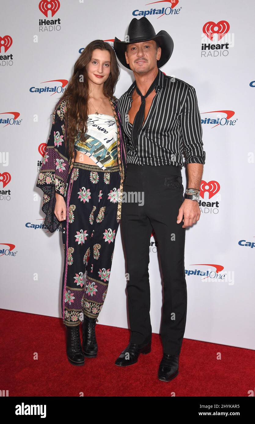 Audrey McGraw and Tim McGraw at the 2019 iHeartRadio Music Festival
