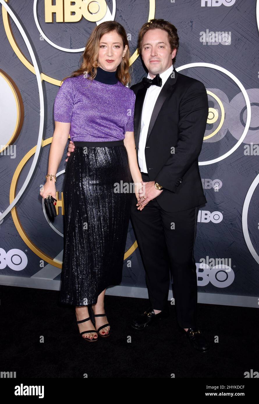 Beck Bennett and Jessy Hodges attending the 2019 HBO Emmy Party held at the Pacific Design Center in Los Angeles, California Stock Photo