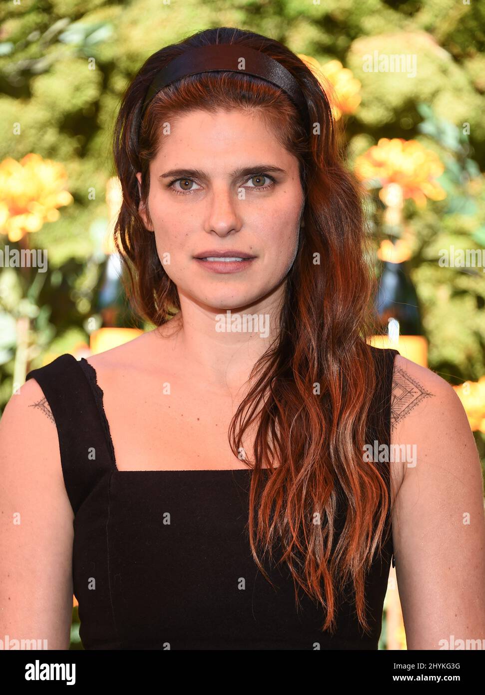 Lake Bell arriving to the Veuve Clicquot Polo Classic 2019 at Will Rogers State Park on October 05, 2019 in Pacific Palisades. Stock Photo