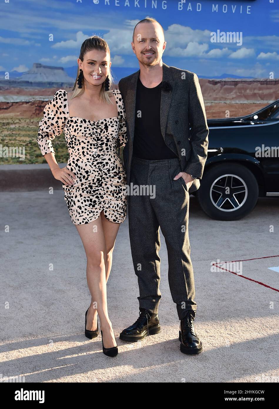 Aaron Paul and Lauren Parsekian at the premiere of Netflix's "El Camino
