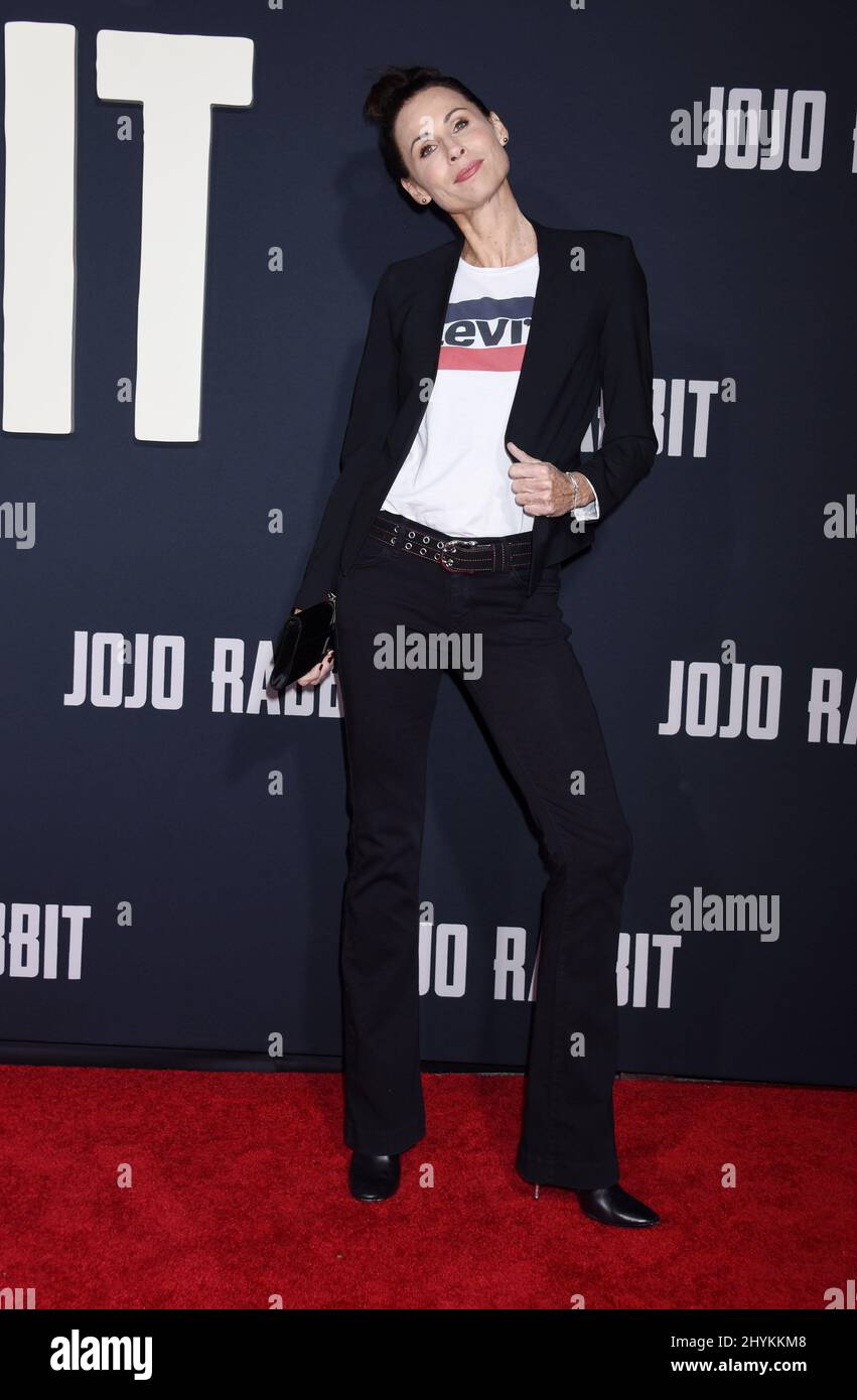 Minnie Driver arriving at Fox Searchlight's JoJo Rabbit premiere in Los