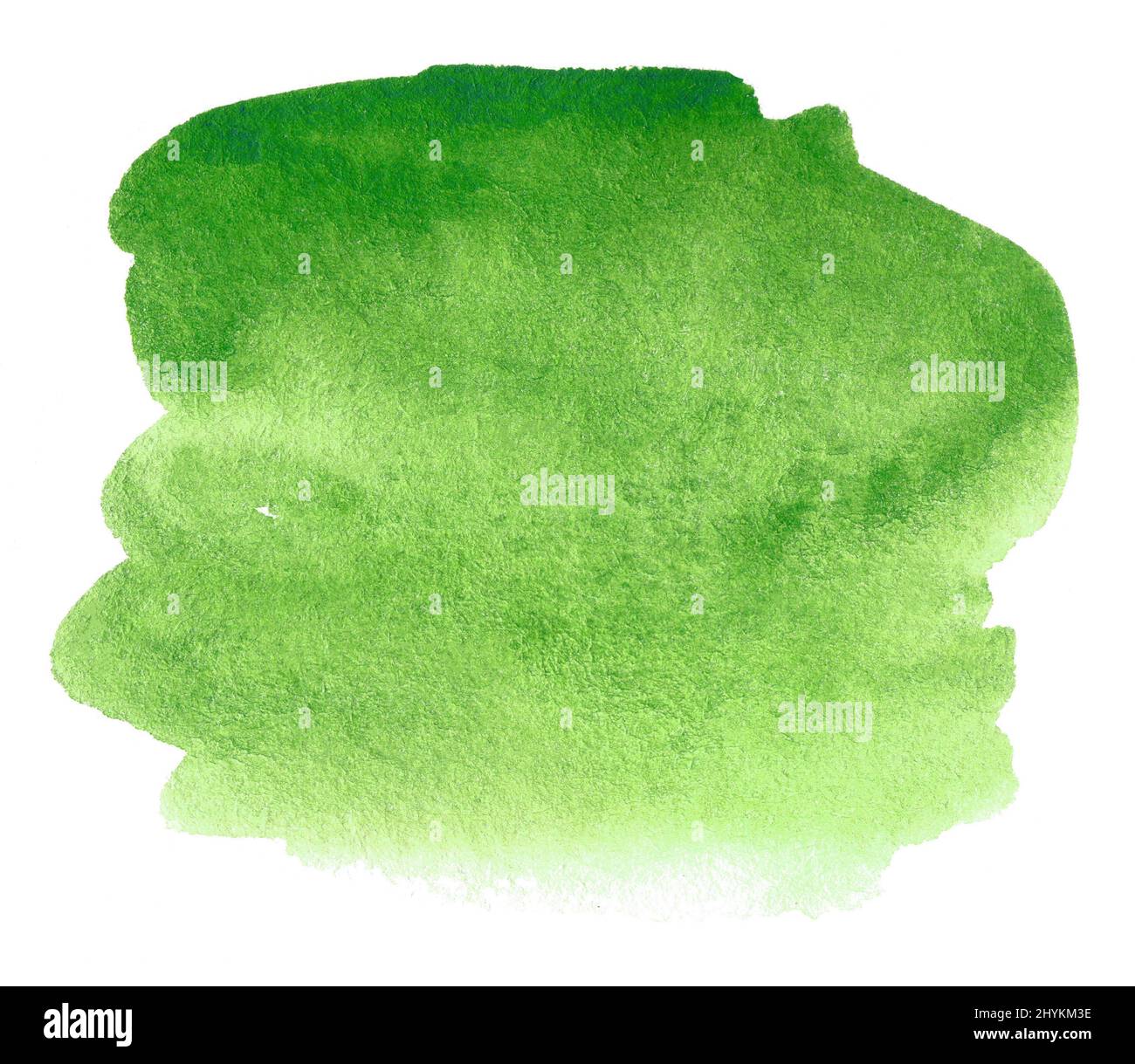 Abstract green watercolor shape. Watercolor hand drawn stain isolated ...
