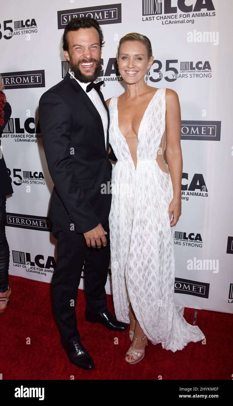 Kyle Schmid and Nicky Whelan at the Last Chance For Animals 35th