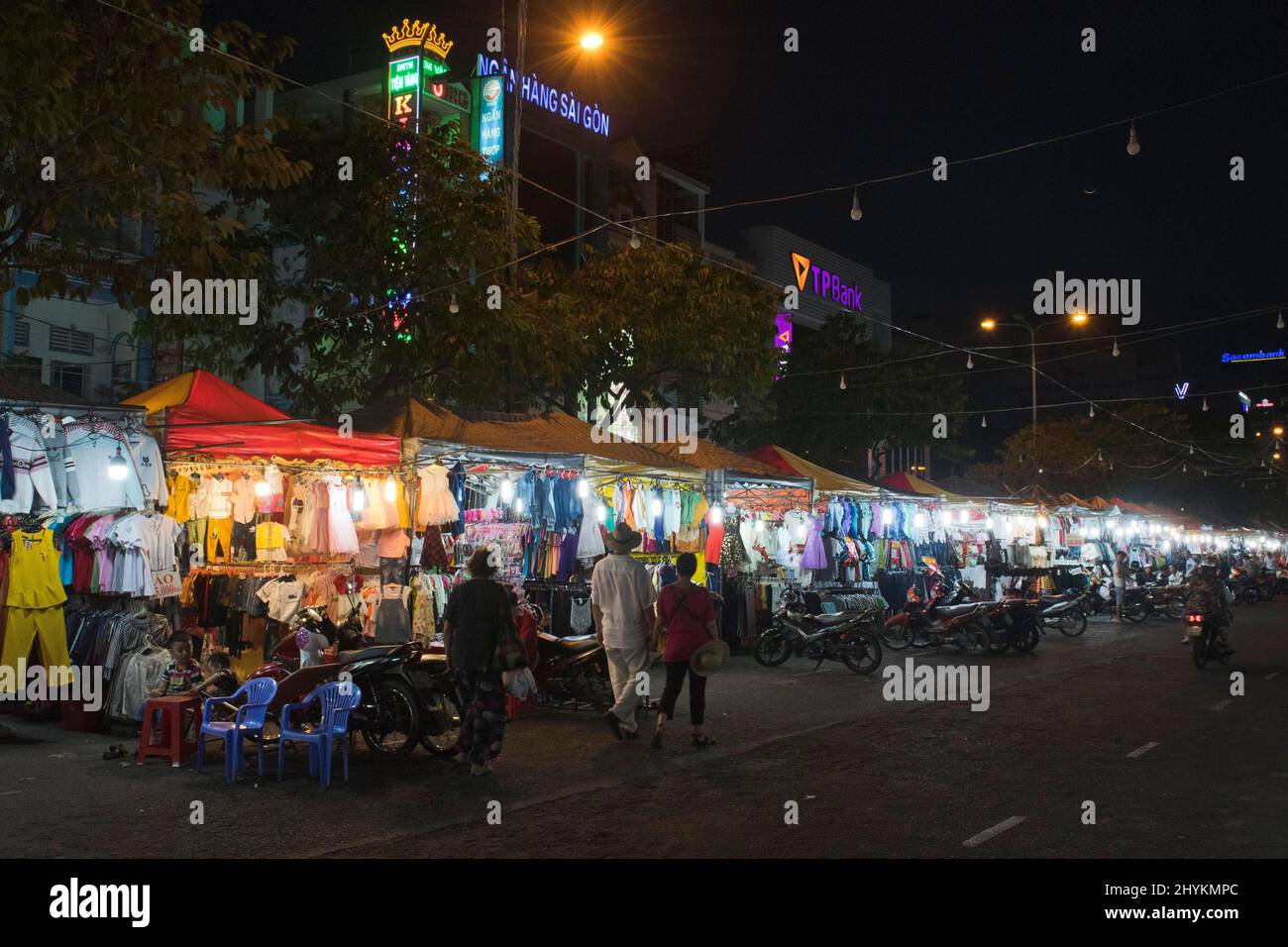 Night market, Can Tho, Vietnam Stock Photo