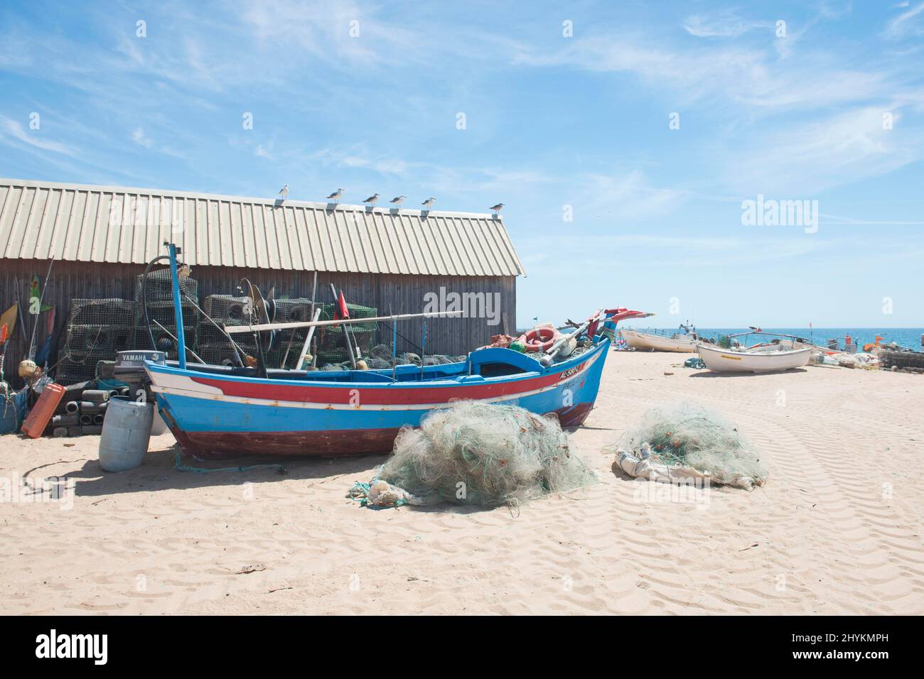 Fishing boats in Armacao de Pera, Algarve, Portugal Stock Photo