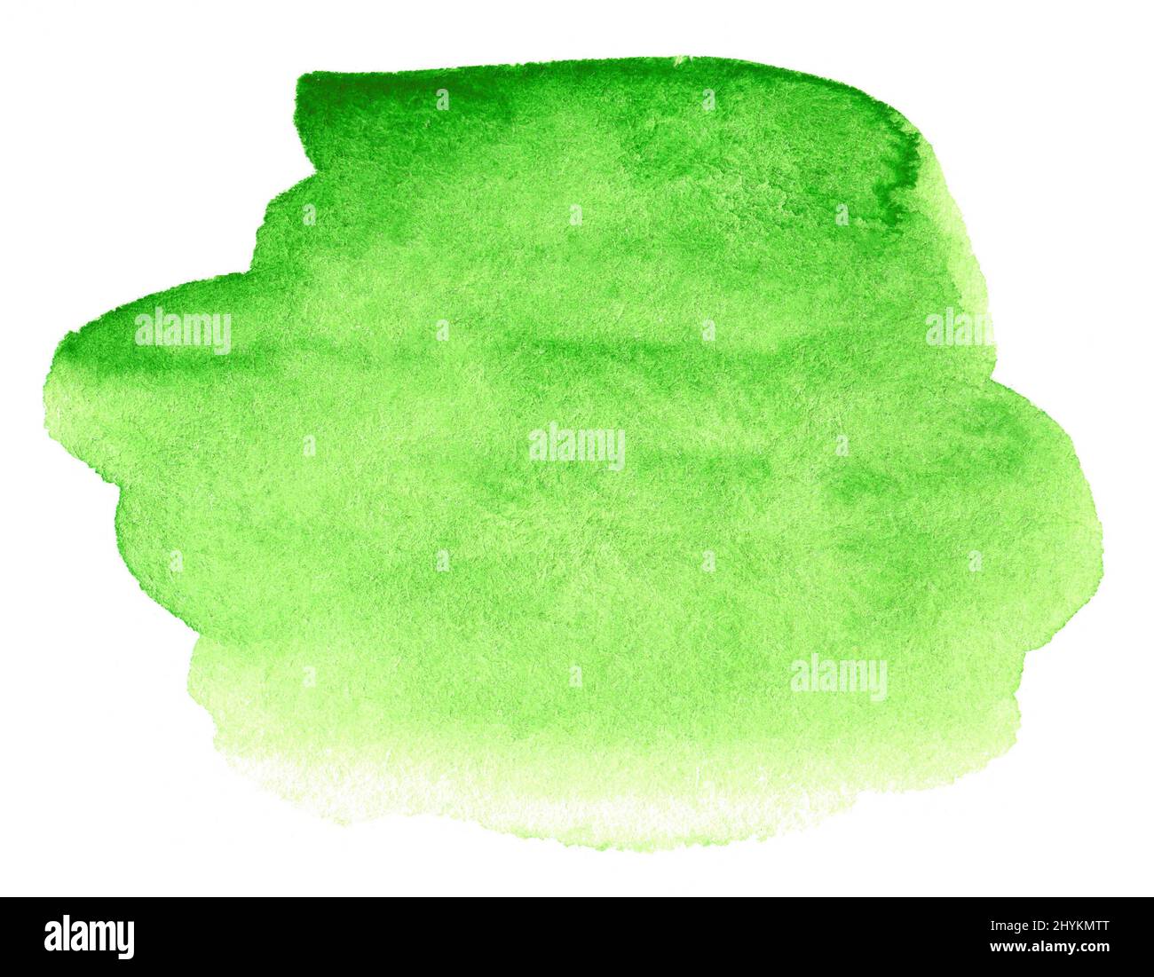Abstract green watercolor shape. Watercolor hand drawn stain isolated ...