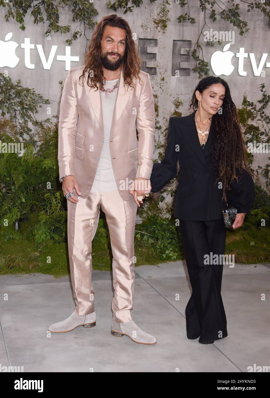 Jason Mamoa and Lisa Bonet at Apple TV+'s 'See' World Premiere held at the Regency Village Theatre on October 21, 2019 in Westwood, CA. Stock Photo
