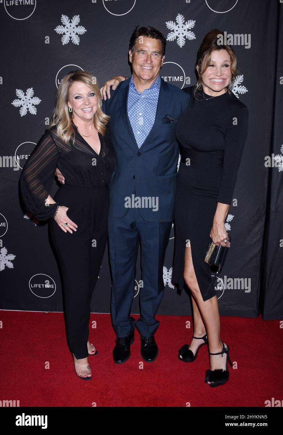 Melissa Joan Hart, Ted McGinley and Gigi Rice at the It's A Wonderful Lifetime Red Carpet held at the STK Los Angeles Stock Photo