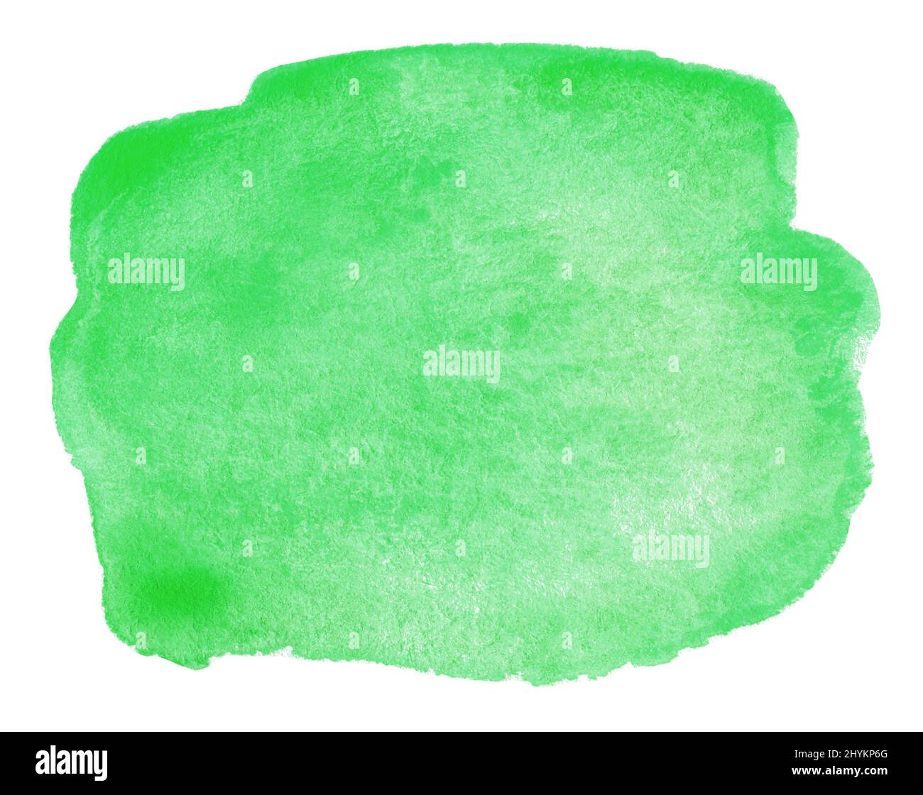 Abstract green watercolor shape. Watercolor hand drawn stain isolated ...